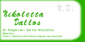 nikoletta dallos business card